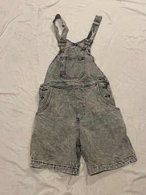 American Apparel Denim Short Overalls (XS) – Grey Acid Wash